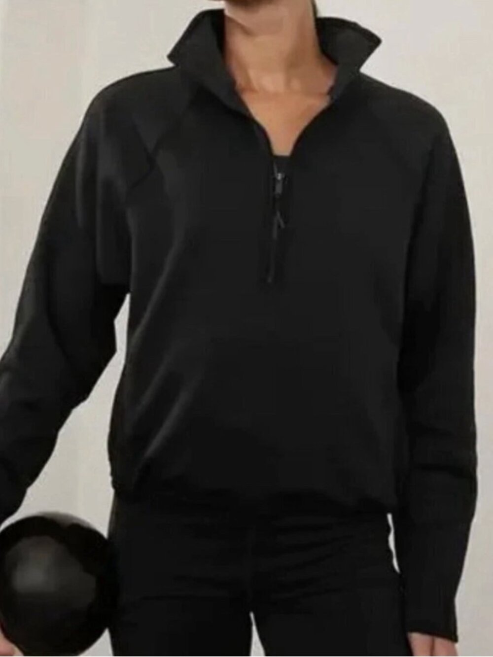 Athleta Altitude Edge 1/2 Zip Sweatshirt Black NWT Size S